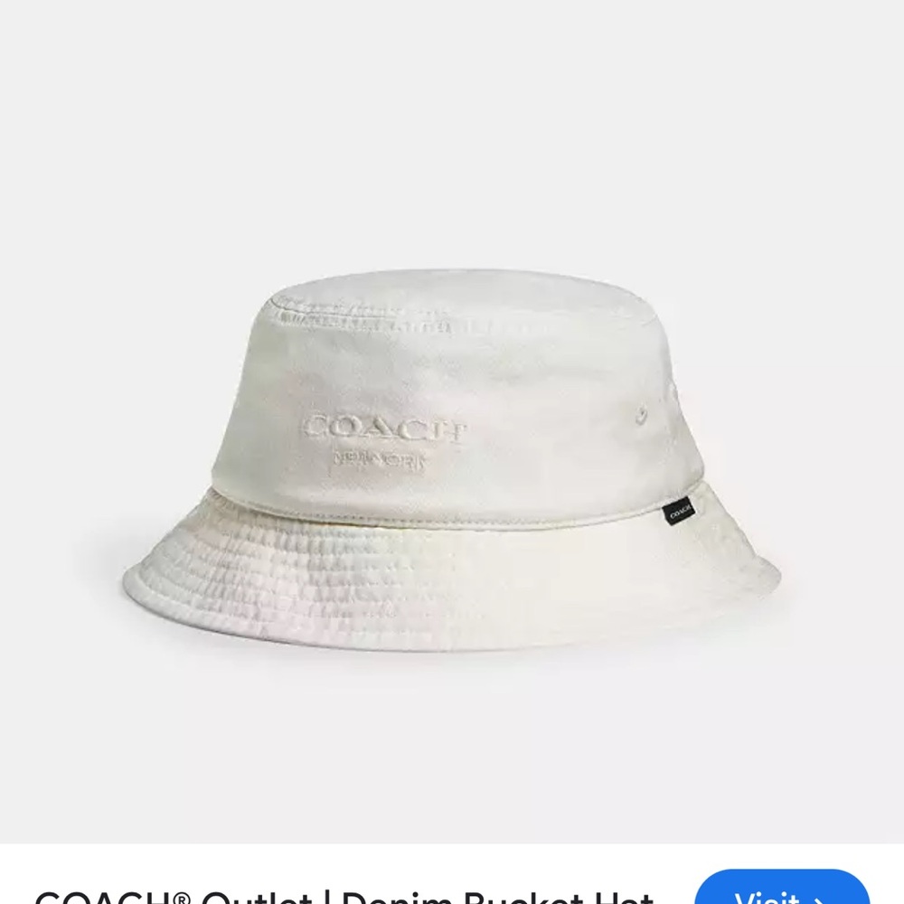 Coach White Bucket Hat